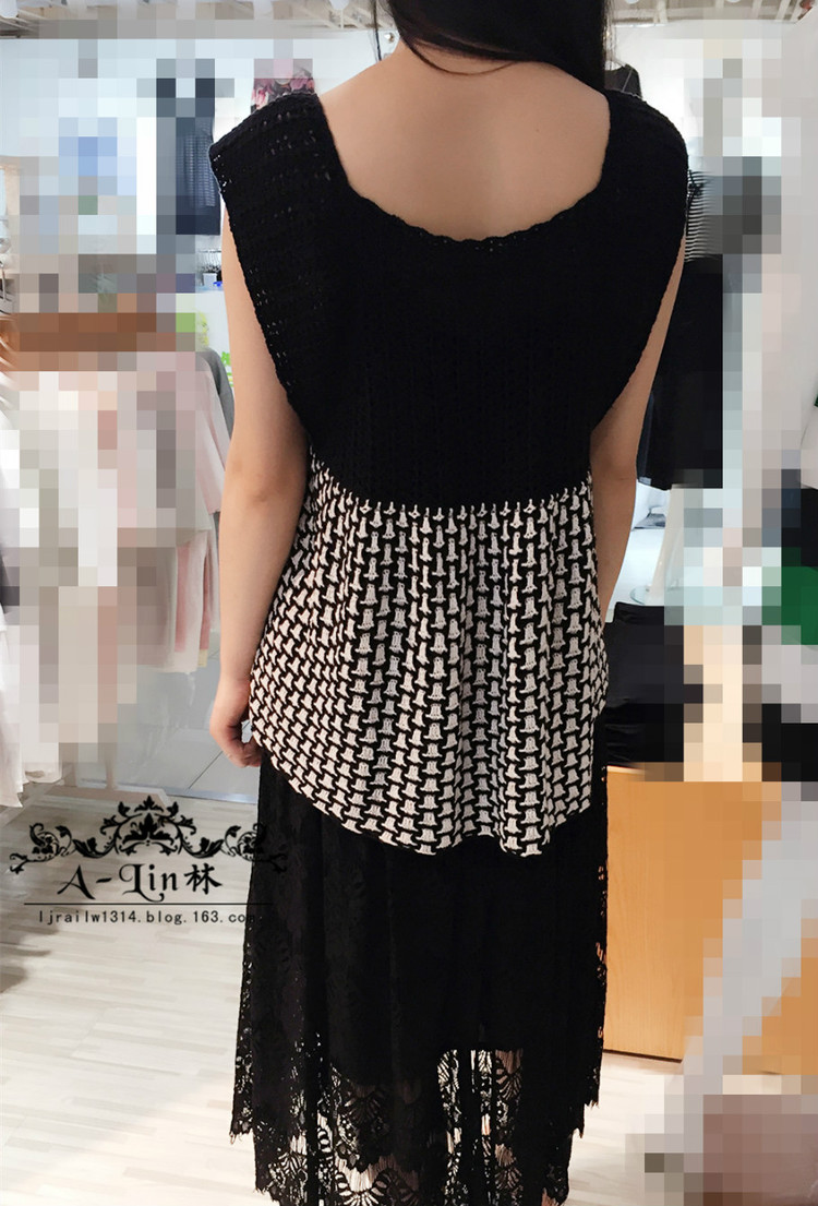 【A-Lin林】棋魂--黑白钩针提花感超大牌裙式上衣201611 - A-Lin林 - A-Lin的手工博客