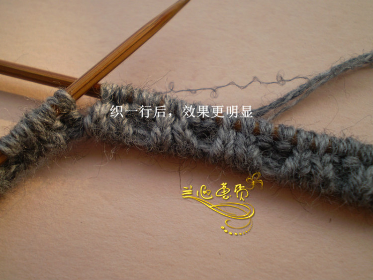 双罗纹(兰心蕙质)  图示左右两侧是3针下针,我起的是左右两侧是2针下