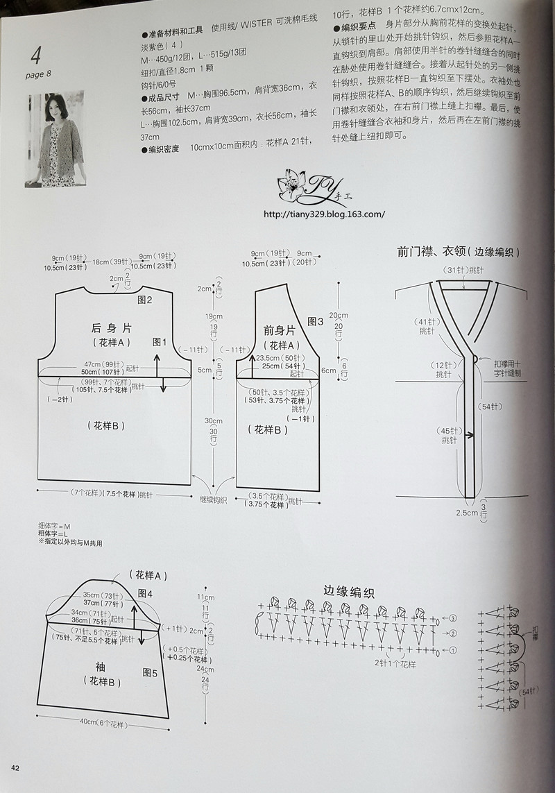 1616——清岚——3天完工的七分袖开衫 - ty - ty 的 编织博客