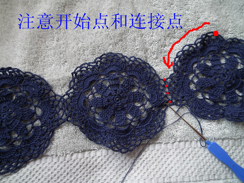 【转载】青莲 单元花和一线连接教程|编织博客