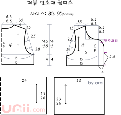 [转载]《北朵》80cm—100cm 裙子裁剪图~  随着给宝宝做衣服,存